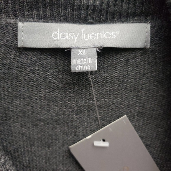 Daisy Fuentes Cowl Neck Sweater Dress XL Solid Gray Long Sleeves Midi NWT - Picture 5 of 6